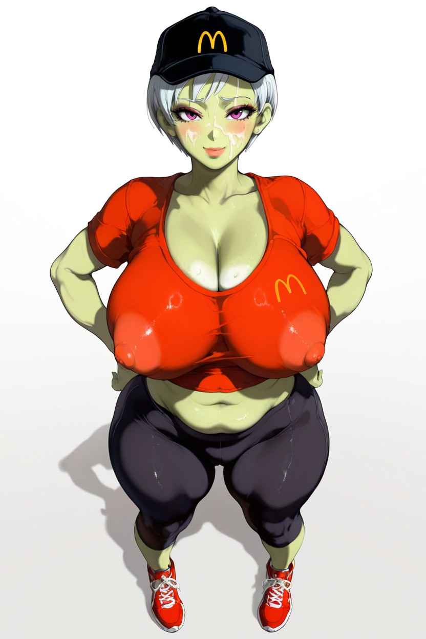 Huge Breasts, Crop Top Overhang, Standing Hentai AI Porn