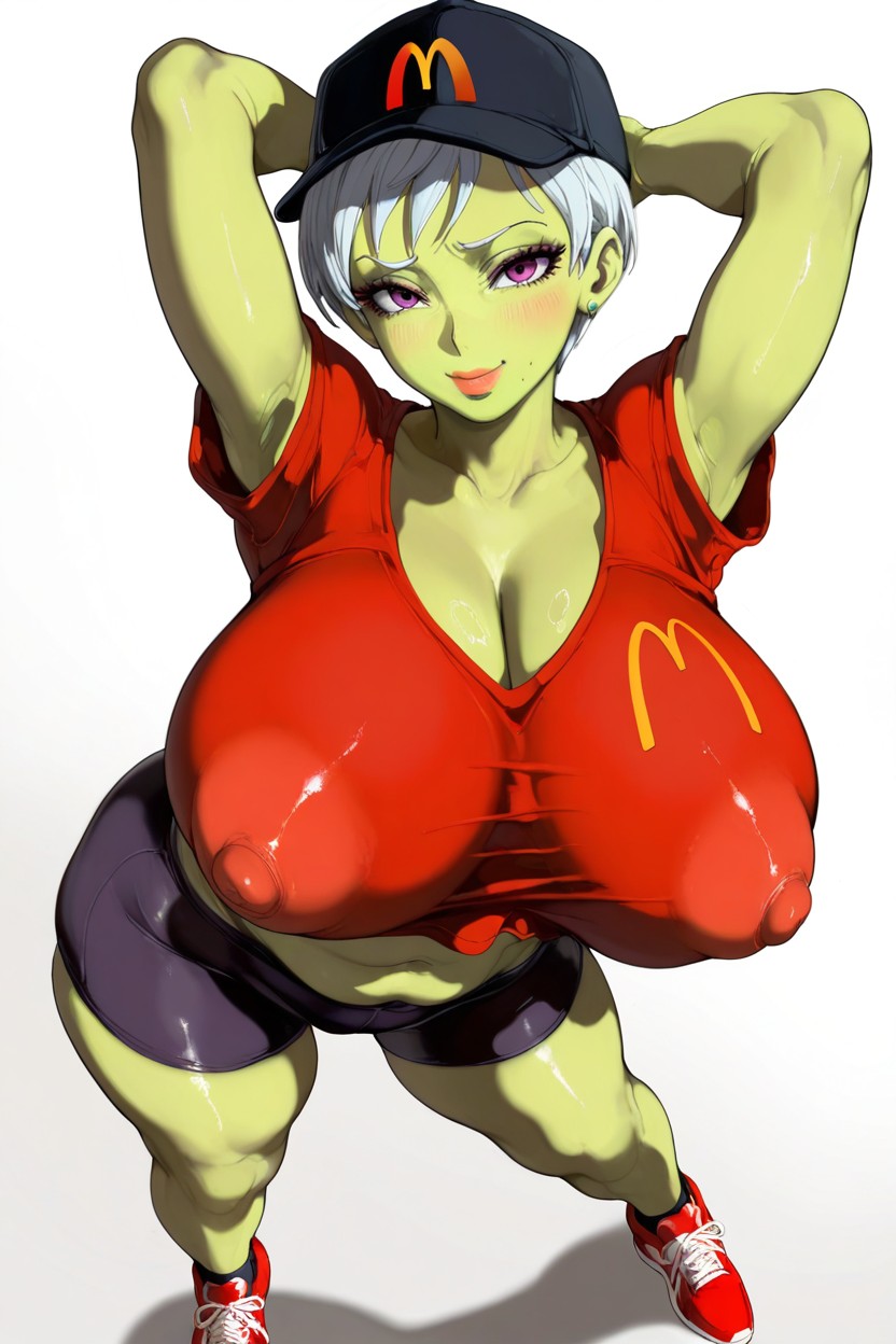 Solo, Huge Breasts, Sporty Shorts Hentai AI Porn