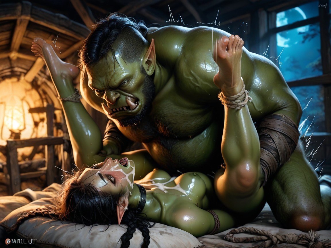 Orc Male, Oiled Skin, Night Hentai AI Porn