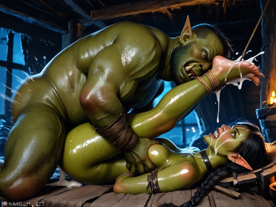 Green Face, Green Skin, Missionary Position Hentai AI Porn