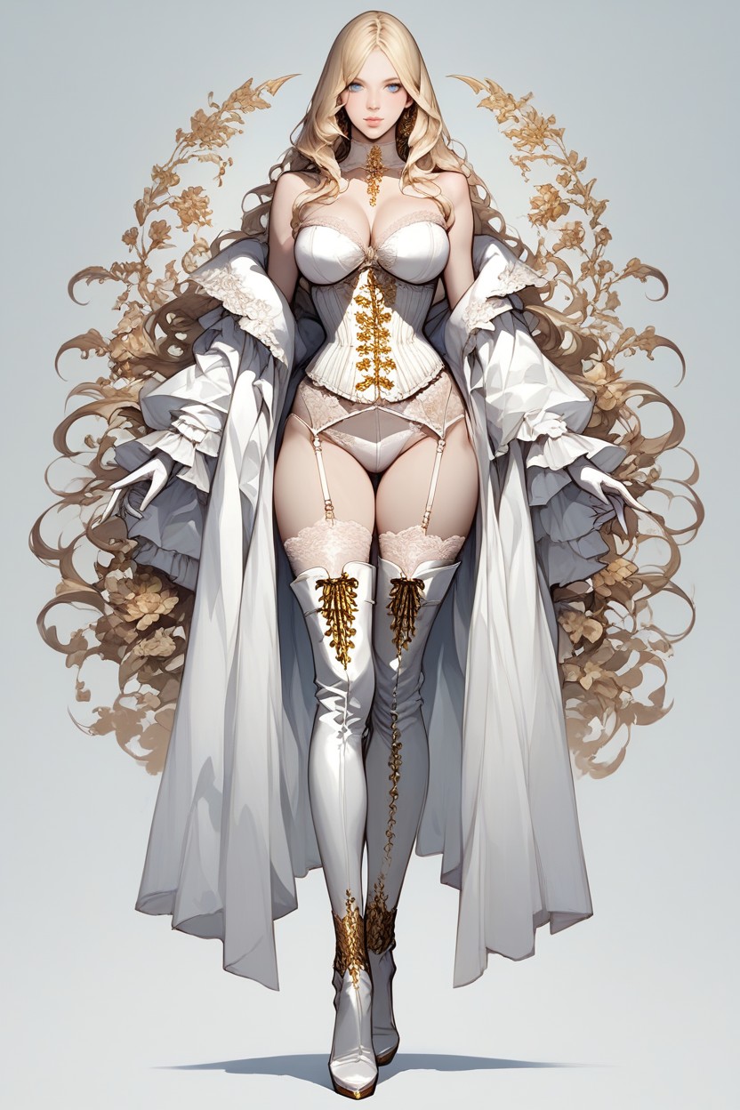 White, Long White Gloves, Long Legs Hentai AI Porn