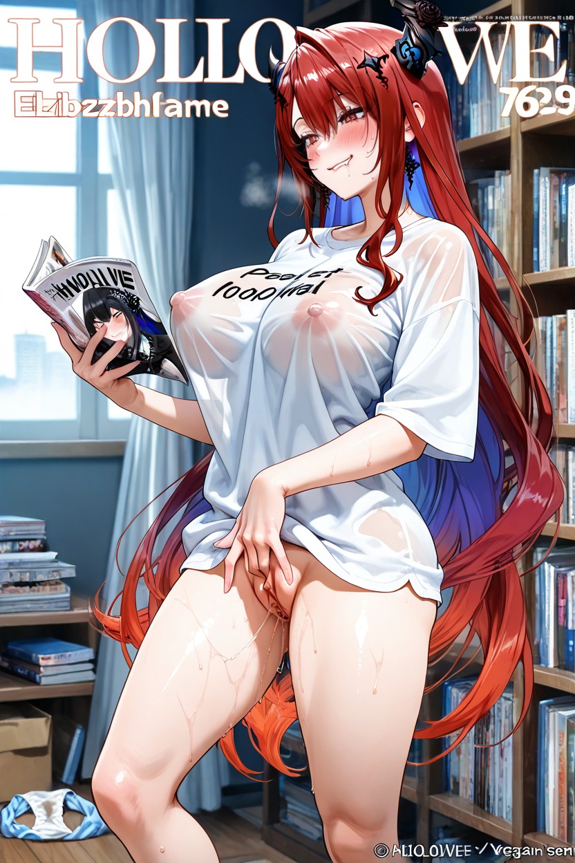 Book Store, Multitasking, Female Masturbation Hentai AI Porn