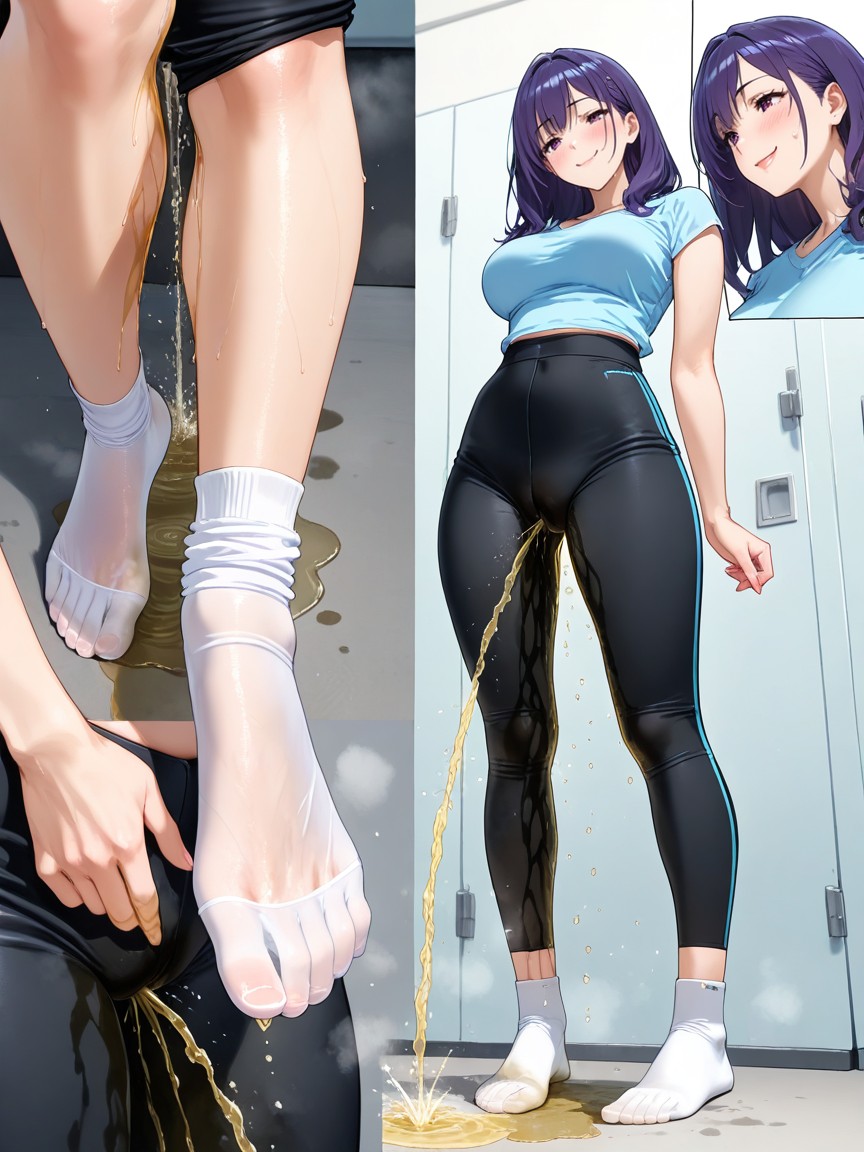Perfect Face, Standing, White Socks Hentai AI Porn