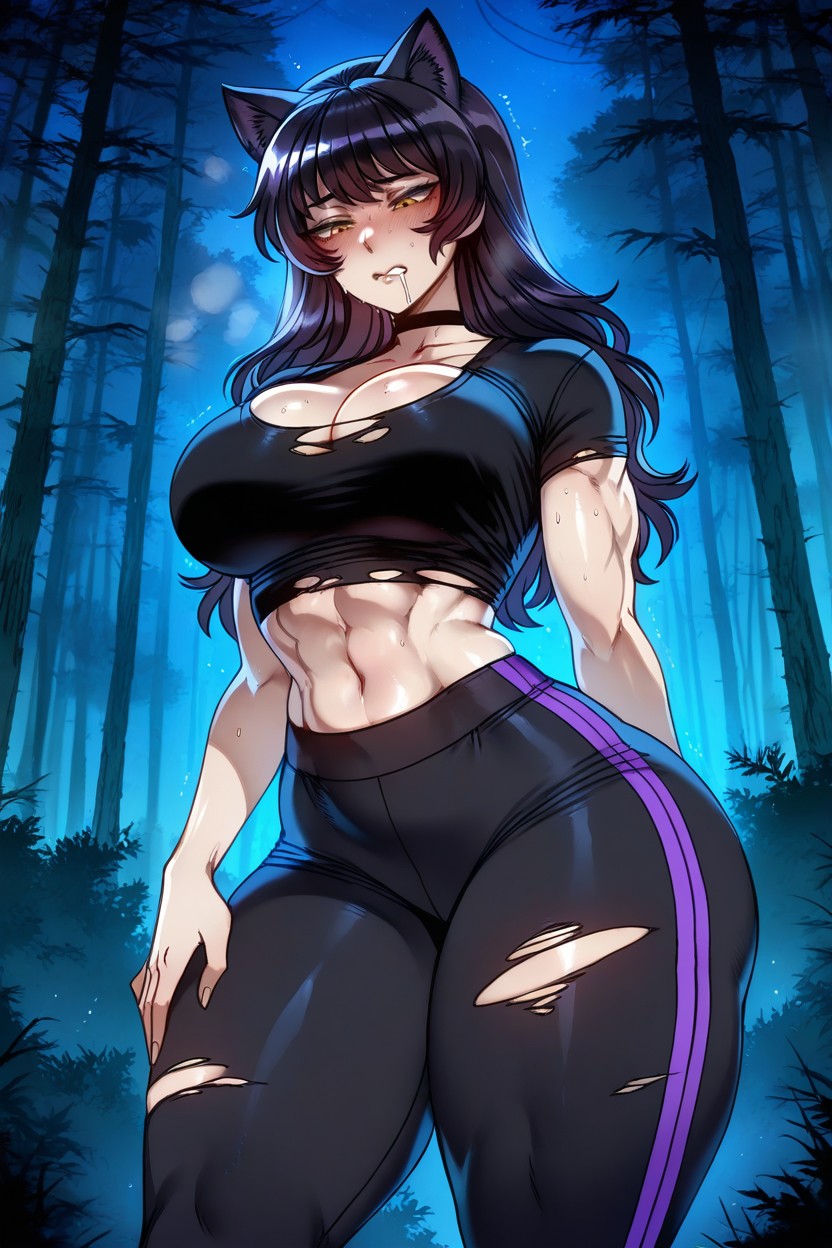Choker, Through Clothes, Exhausted Hentai AI Porn