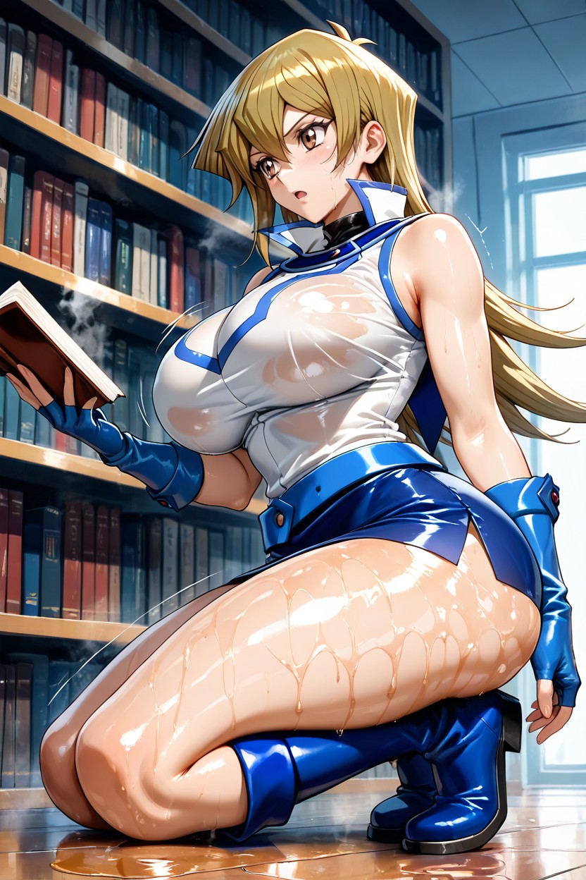 Kneeling, Massive Breast, Tomboy Hentai AI Porn