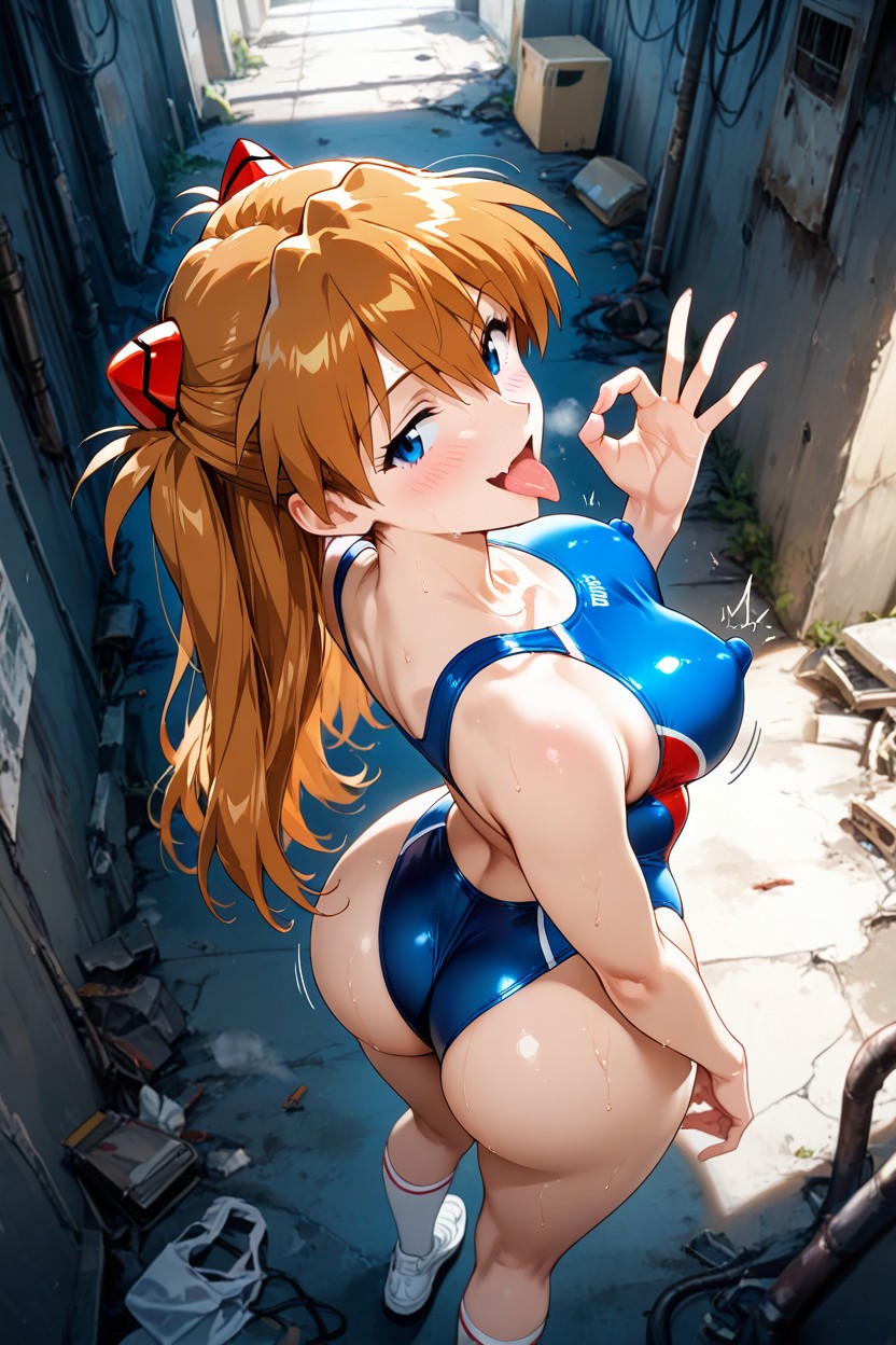 Looking At Viewer, Breasts, Skin Fang Hentai IA
