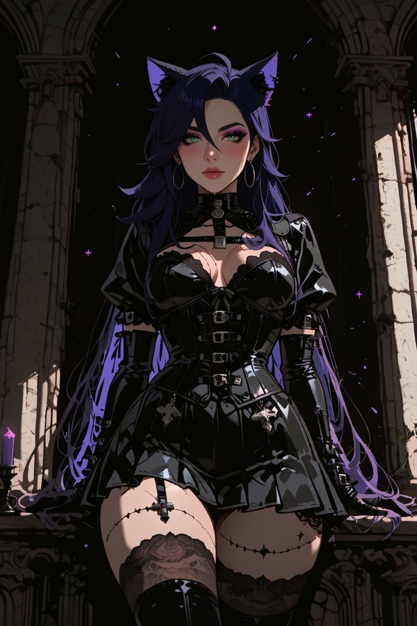 Intentional Imperfections, Black Void Shapes, Dark Anime Style Hentai AI Porn