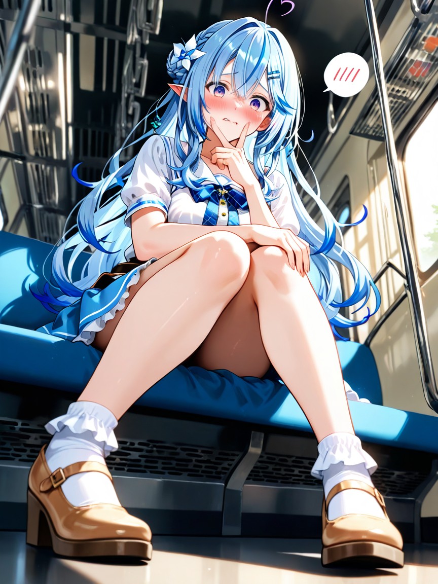 Spoken Blush, V Over Mouth, Two In The Same Hairstyle Hentai AI Porn