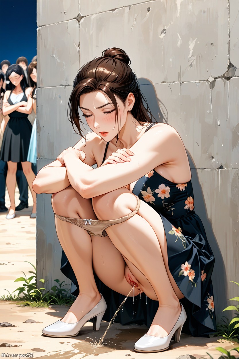 Pussy Crotch Detailed, Puddle, In A Half-squat Hentai AI Porn