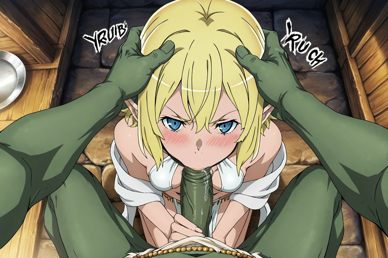 Angry, Front Of Goblin, In Of Medieval Wooden House Hentai AI Porn
