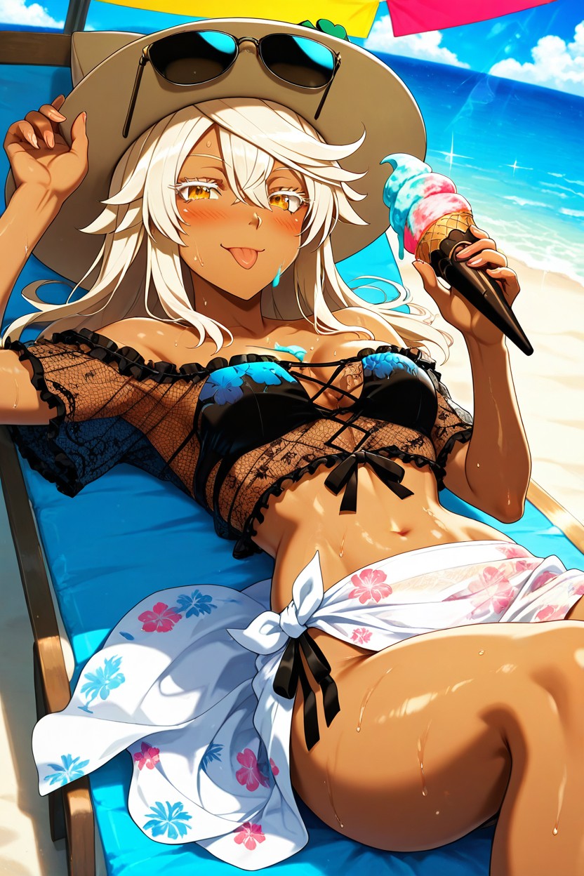 Saturated Colors, Dimly Lit, Small Breasts Hentai AI Porn