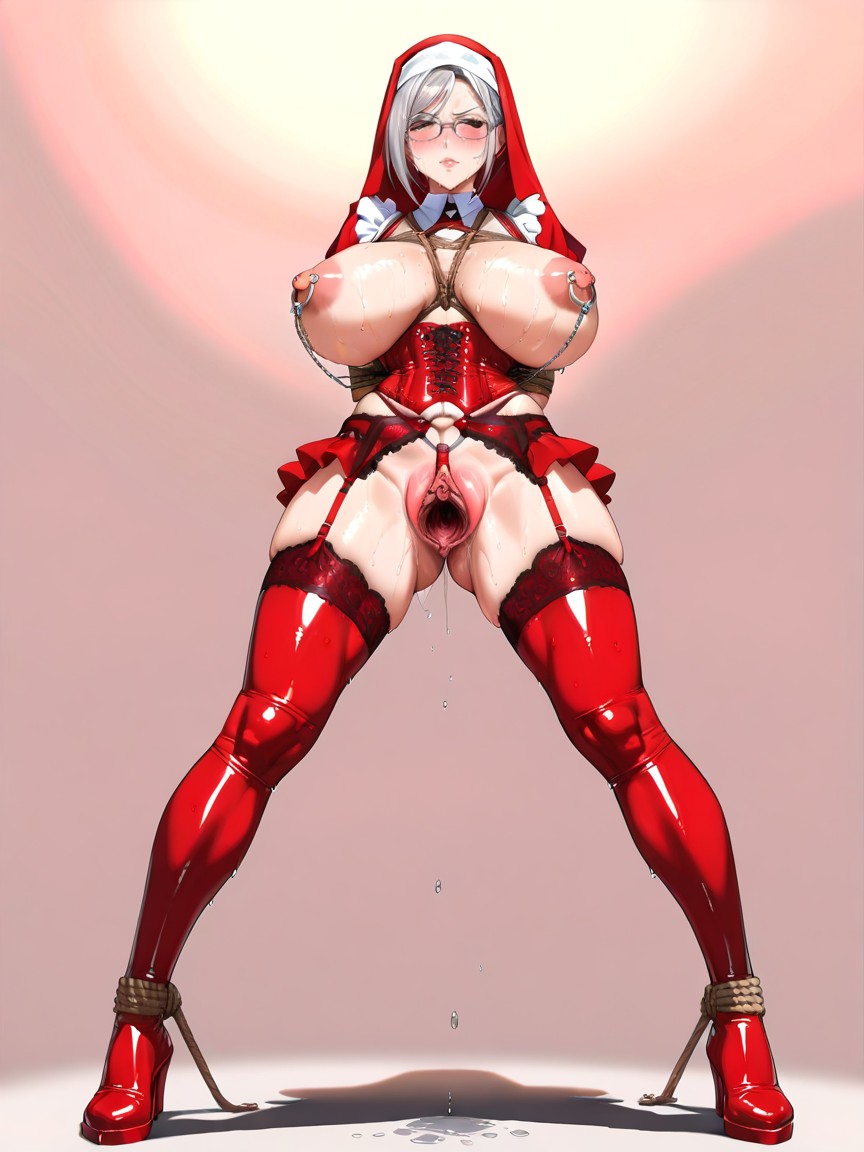 Breast Bondage, Exposed Breasts, Perfect Massive Breasts Hentai AI Porn