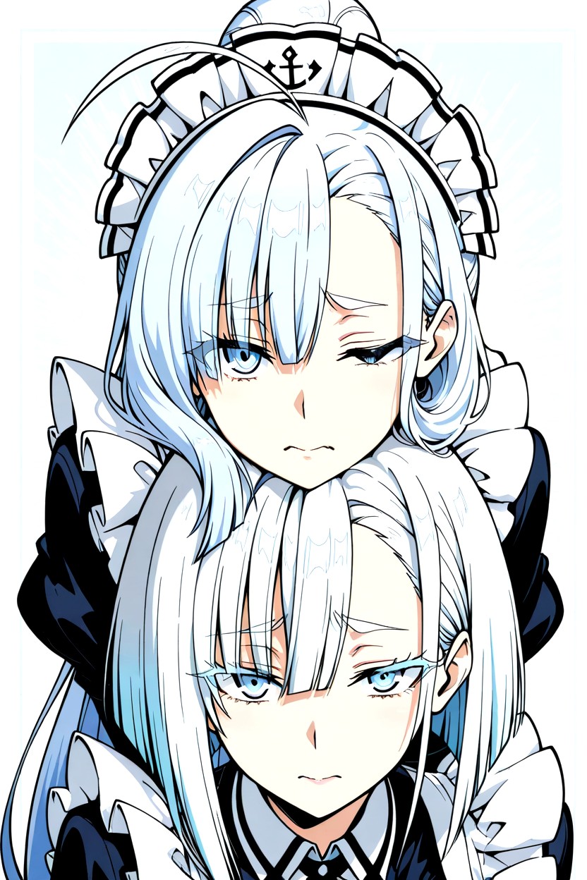 Tapered Hair Ends, Fair Skin, Ice-blue Eyes Hentai AI Porn