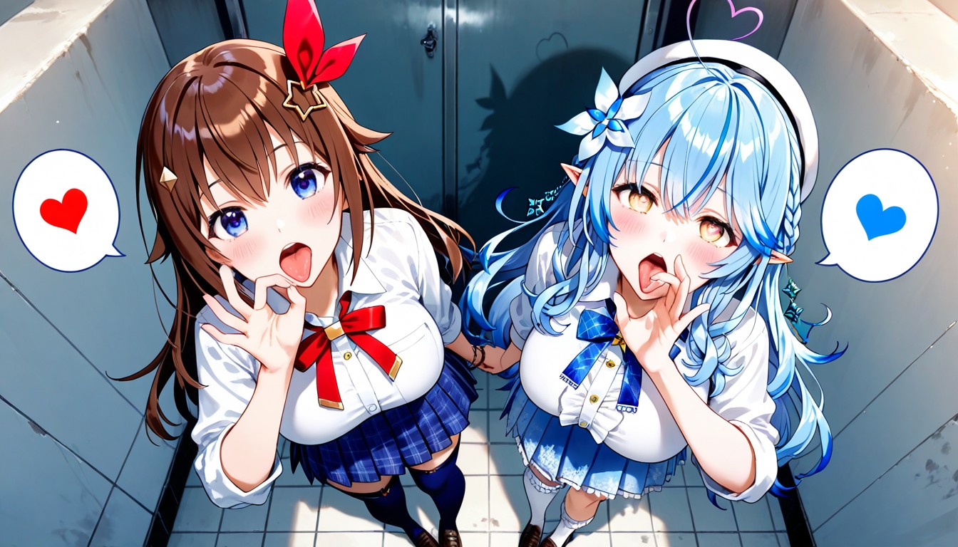 Two In The Same Pose, 25+, Two Woman Hentai AI Porn