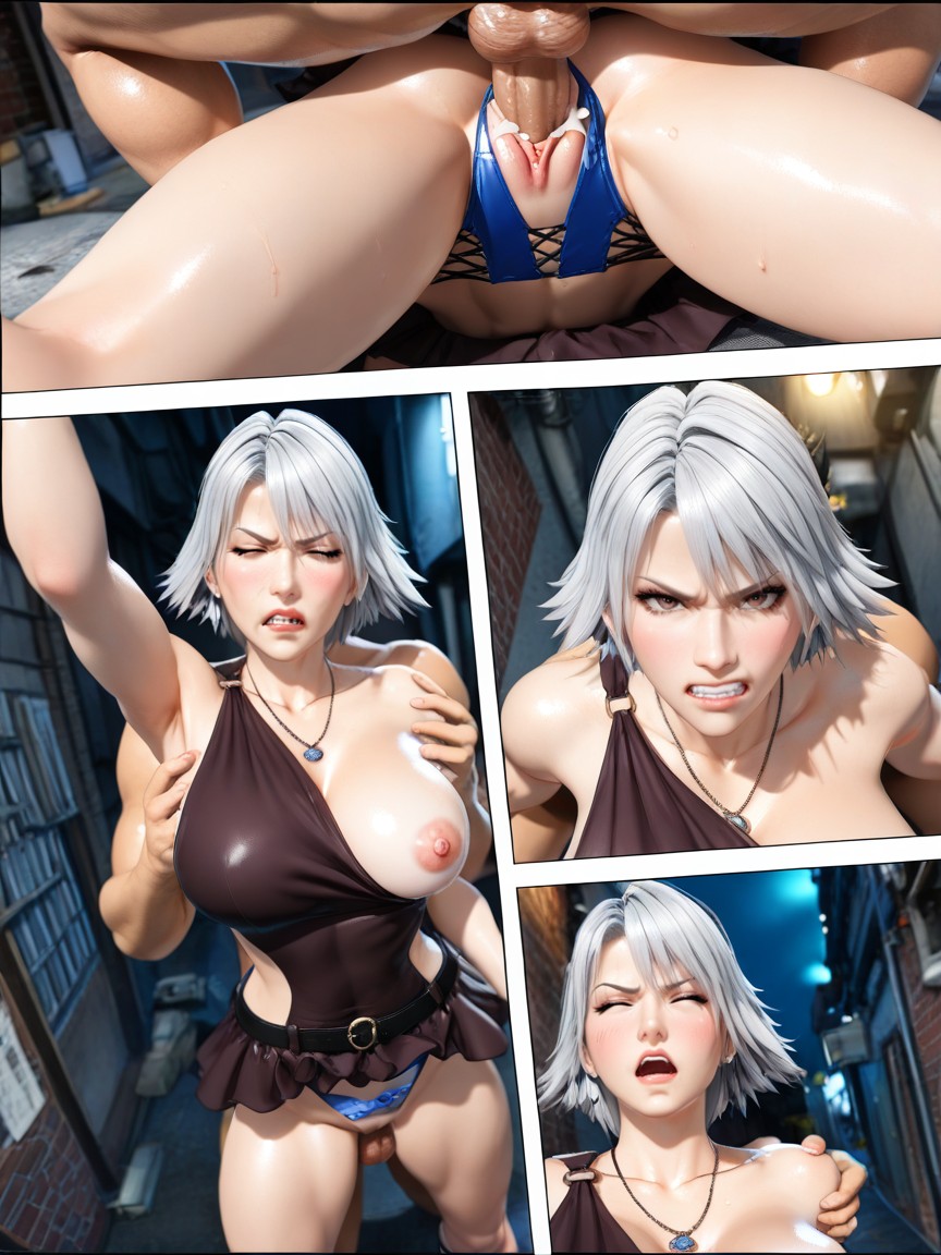 Long Face, Dutch Angle From Above, Fully Clothed Hentai AI Porn