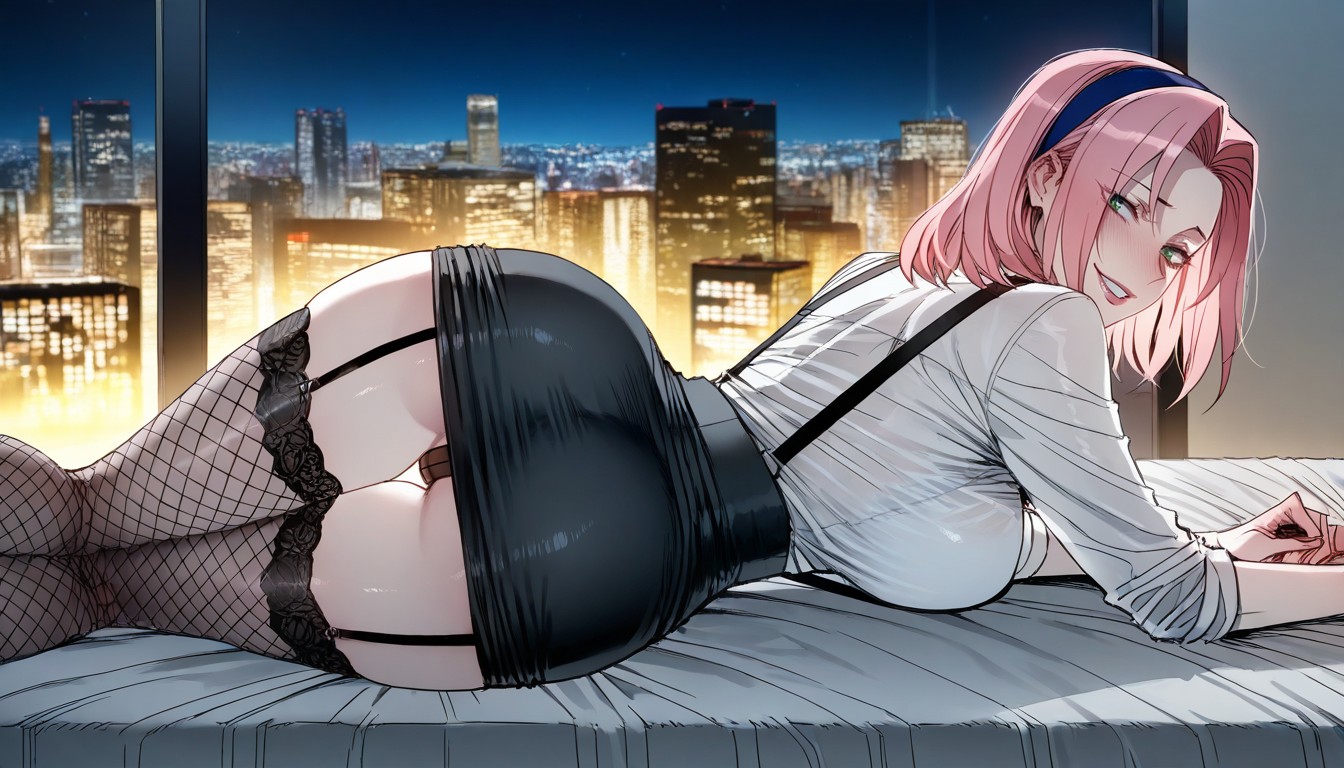 Medium Ass, Night, Haruno Sakura Hentai AI Porn