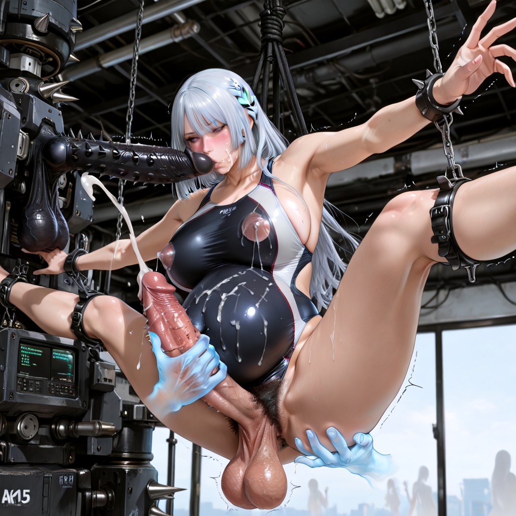 Excessive Pubic Hair, Long Nipple, Limbs Fully Covered By Restrained Hentai AI Porn