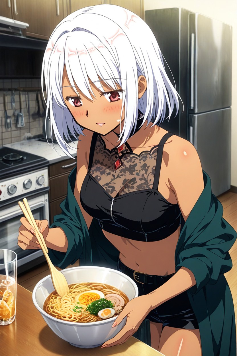 Girl, 25+, White Hair Hentai AI Porn