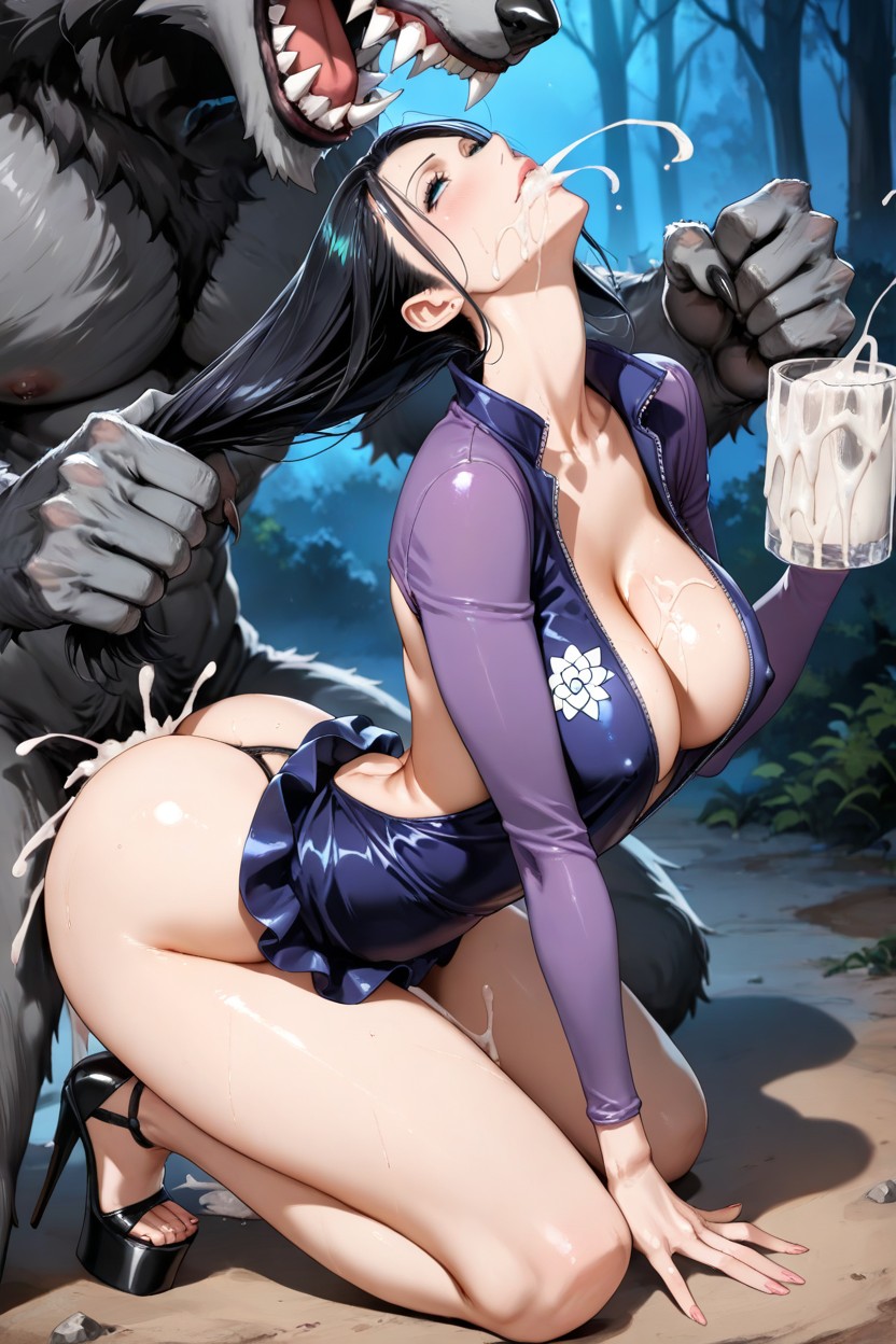 Giant Werewolf, Long Bob, Cum Overflow With Mouth Hentai AI Porn