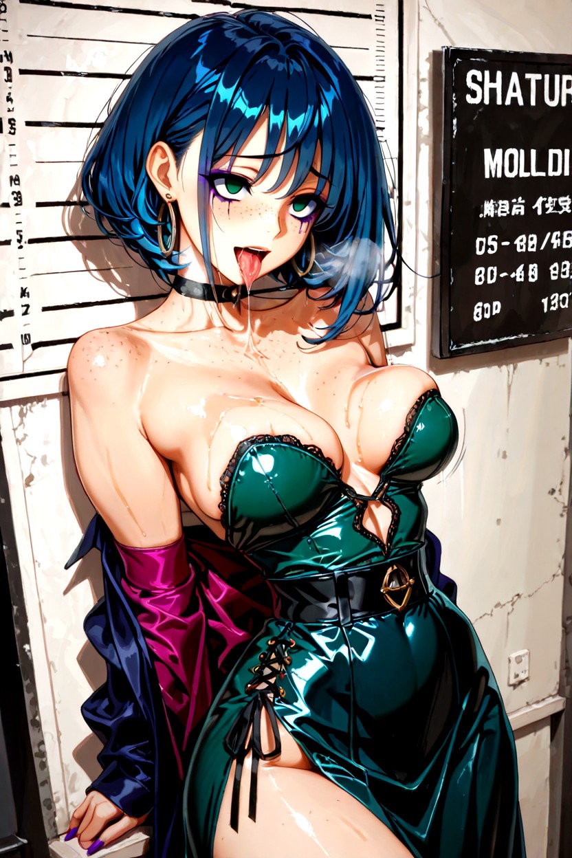18+, Knee-length Skirt, Detailed Eyesfreckles High Cheekbone Hentai AI Porn