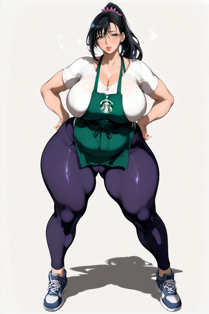 Standing Legs Apart, Front View, Focus Face Hentai AI Porn