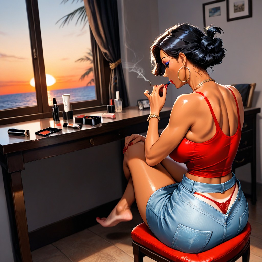 Putting Lipstick On, 30+, Fit Hentai AI Porn