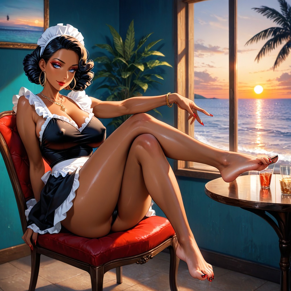 Perfect Fit Body, Putting Red Nailpolish On, Diamond Necklace Hentai AI Porn