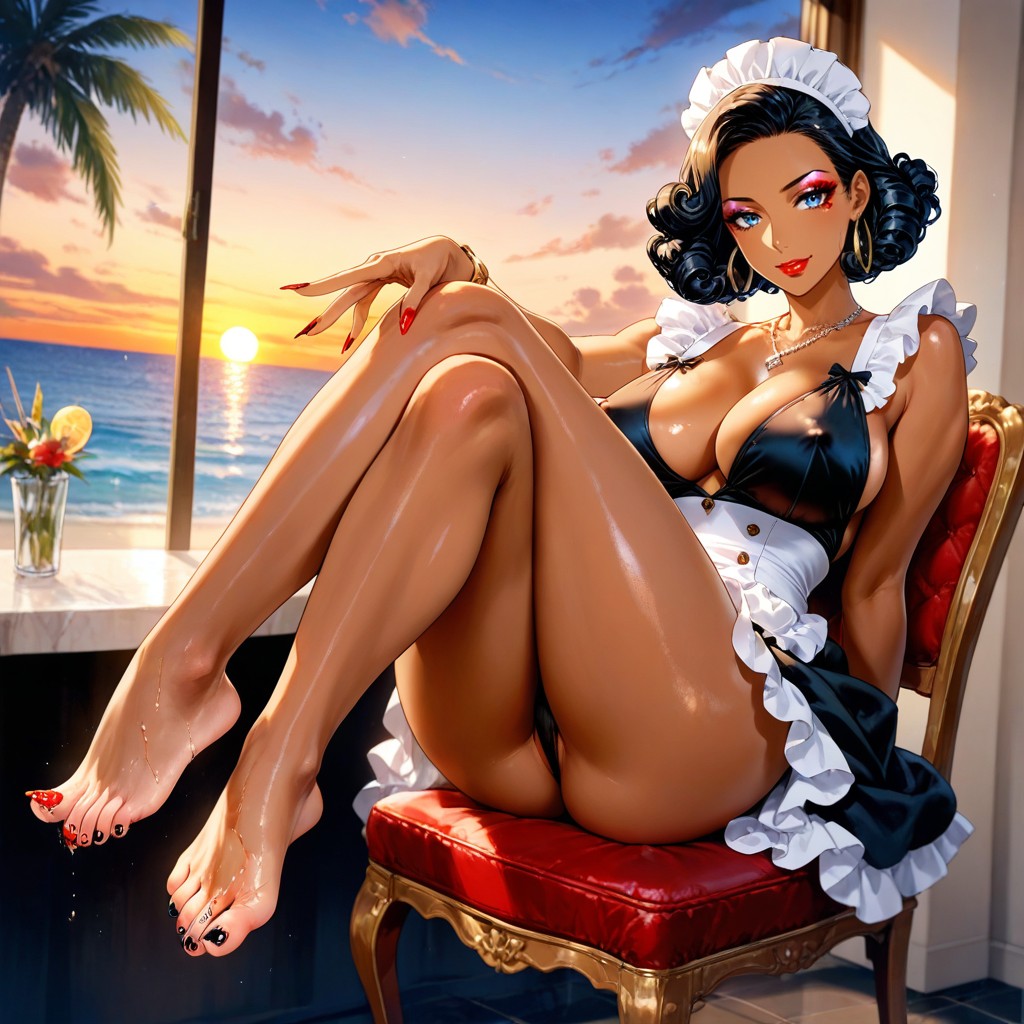 Erect Nipples, Perfect Tits, Marilyn Curly Bob Hairstyle Hentai AI Porn