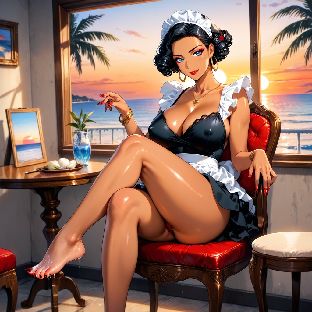 Beauty Spot Next To Lip, Rizado, High Resolution Hentai IA