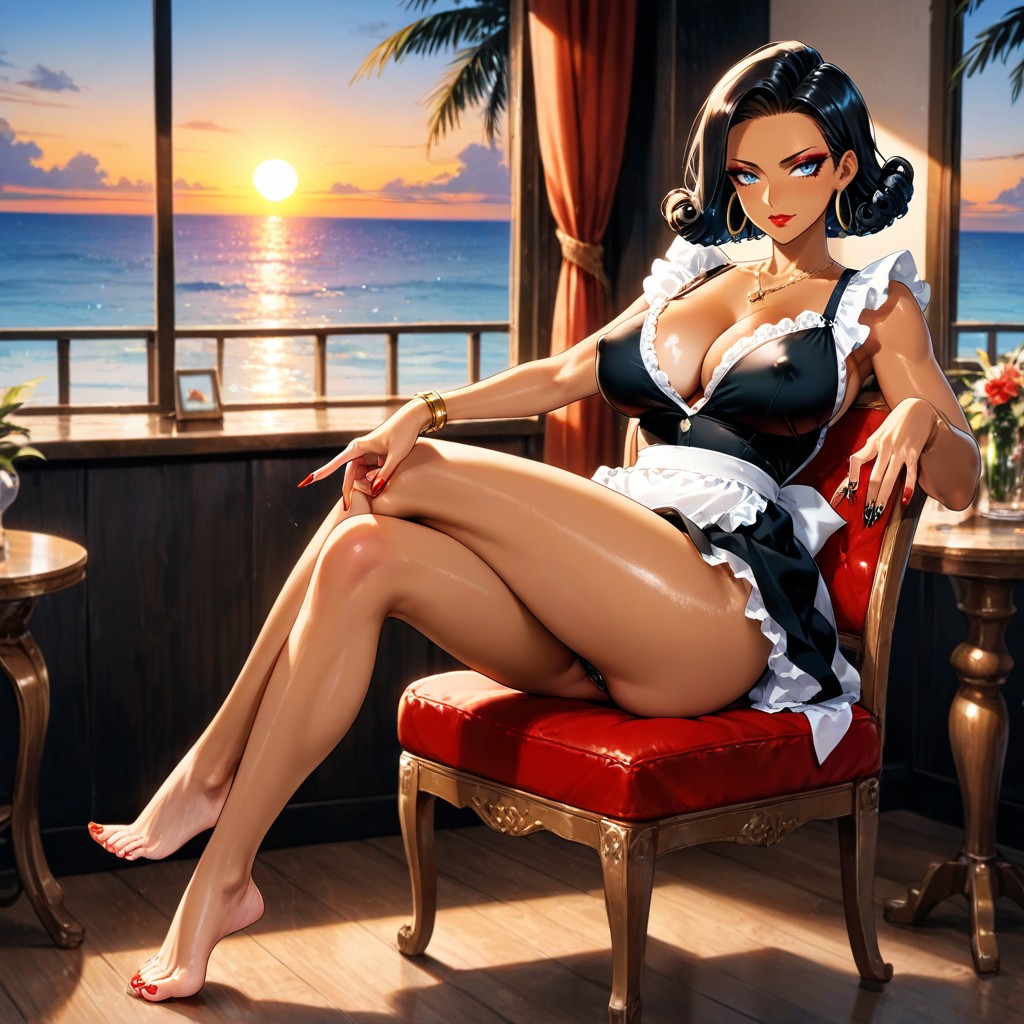 Perfect Image, Sexy Perfect Feet, Female Is Putting On Nailpolish Hentai IA
