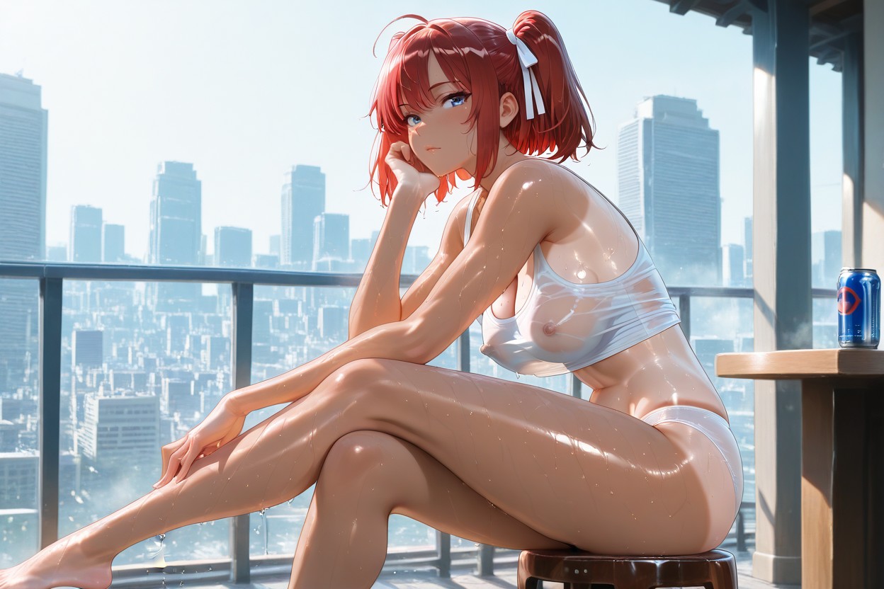 Small Breasts, Red Bob Hair, Underboob Hentai AI Porn