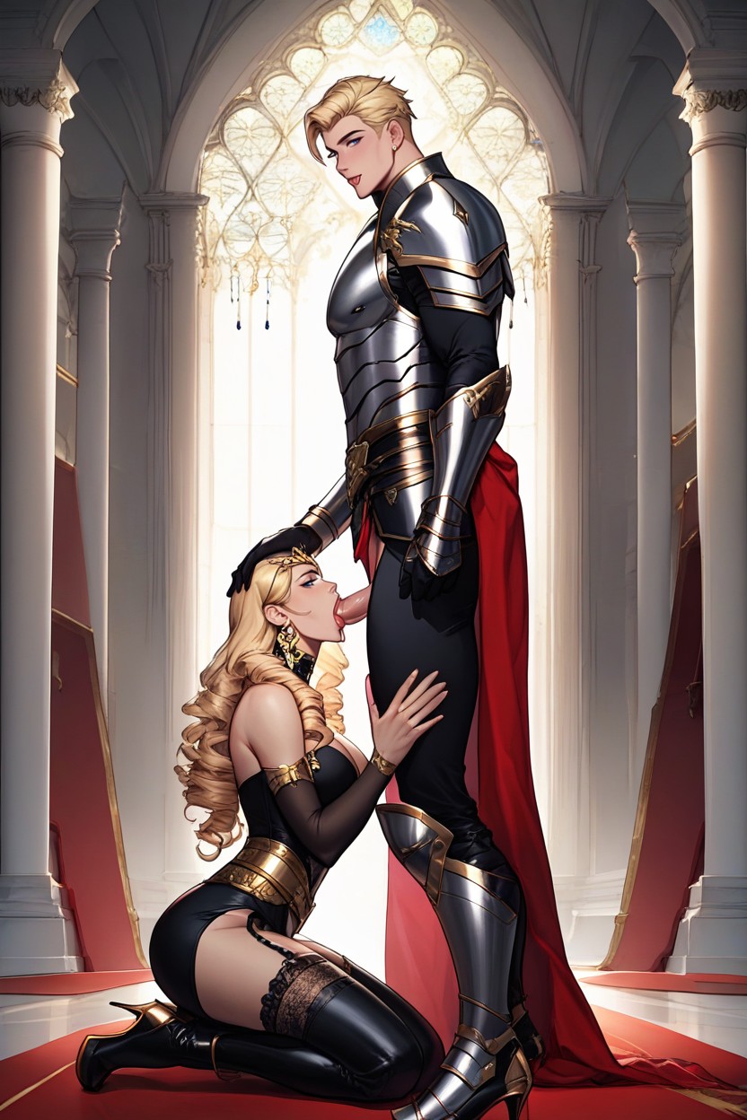 Medium Breast, Castle Background, Red Carpet Hentai AI Porn
