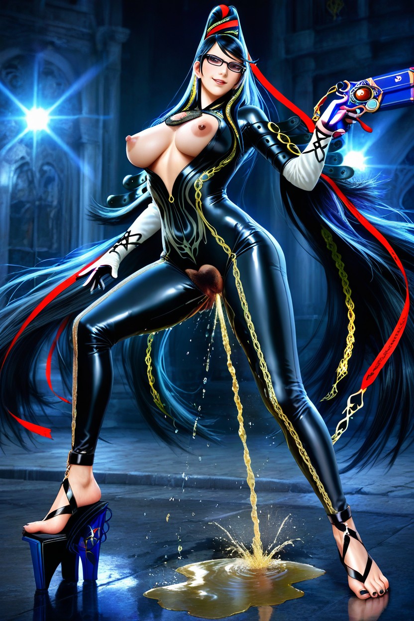 Bayonetta, Excessive Pee Everywhere, Pee Puddle Porno IA Hentai