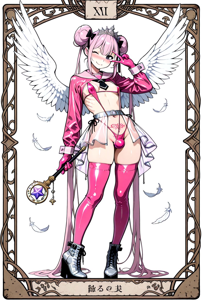 Twin Buns Hair, Full Body Viewing, Visible Ribs Lines Porno IA Hentai