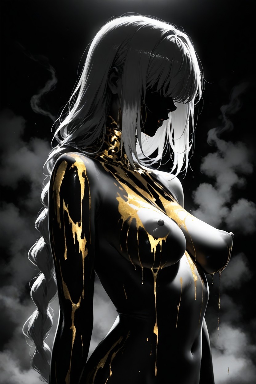 Black Smoke, Nipple, Faceless Porno IA Hentai