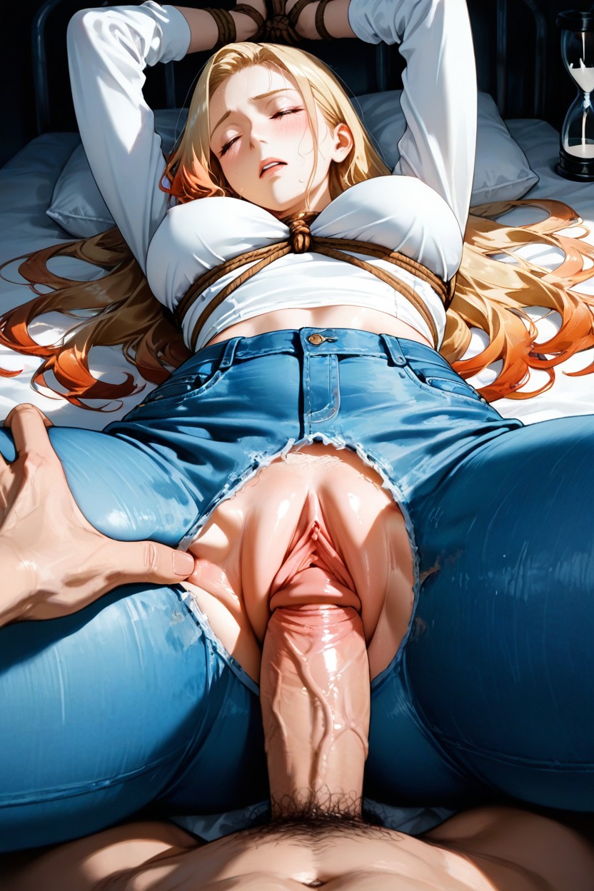 Solid White Fabric, Angle Bas, Hair Reaching Lower Back Porno IA Hentai