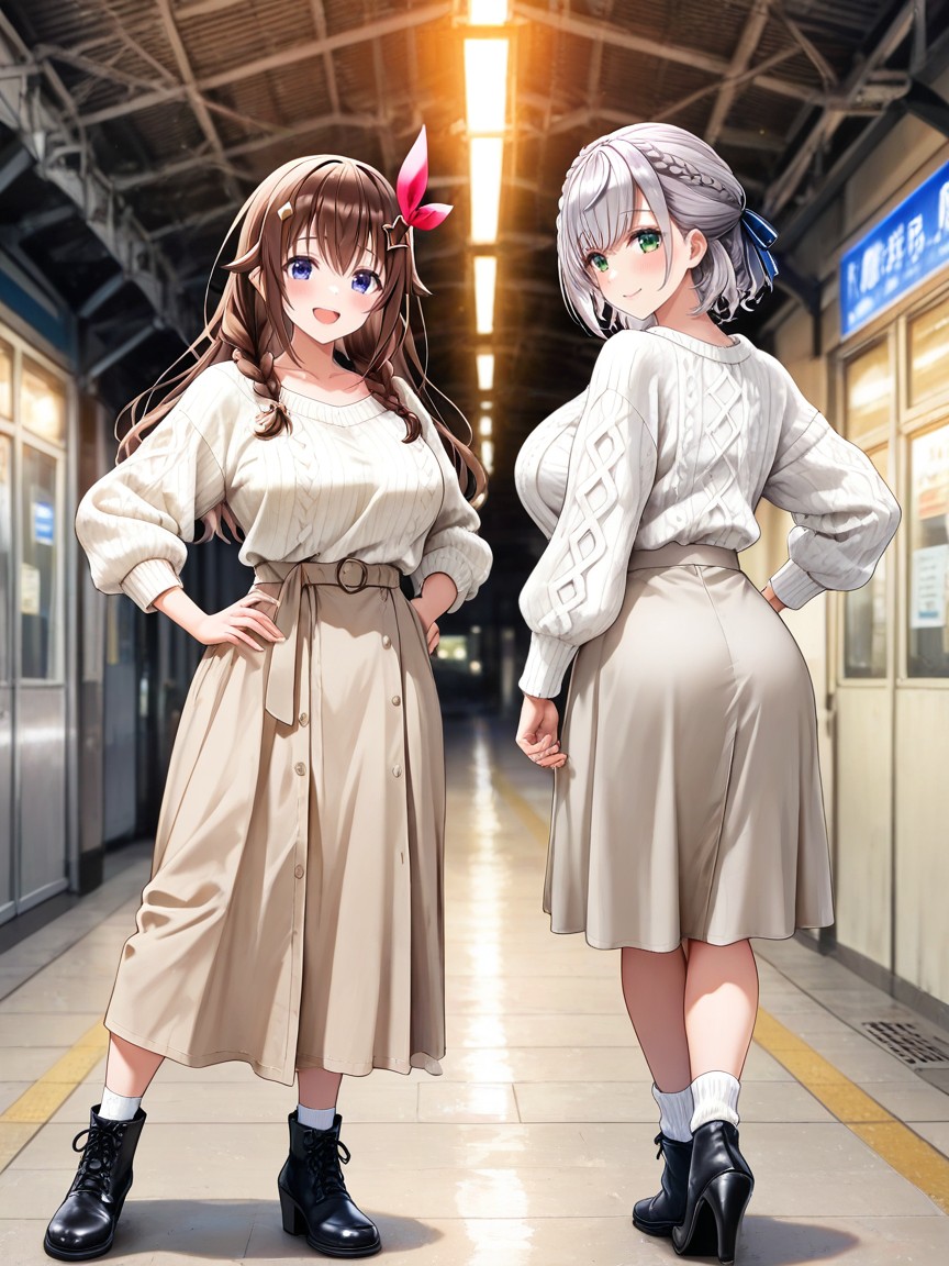 From Front, Glossy Finish, Evening Porno IA Hentai
