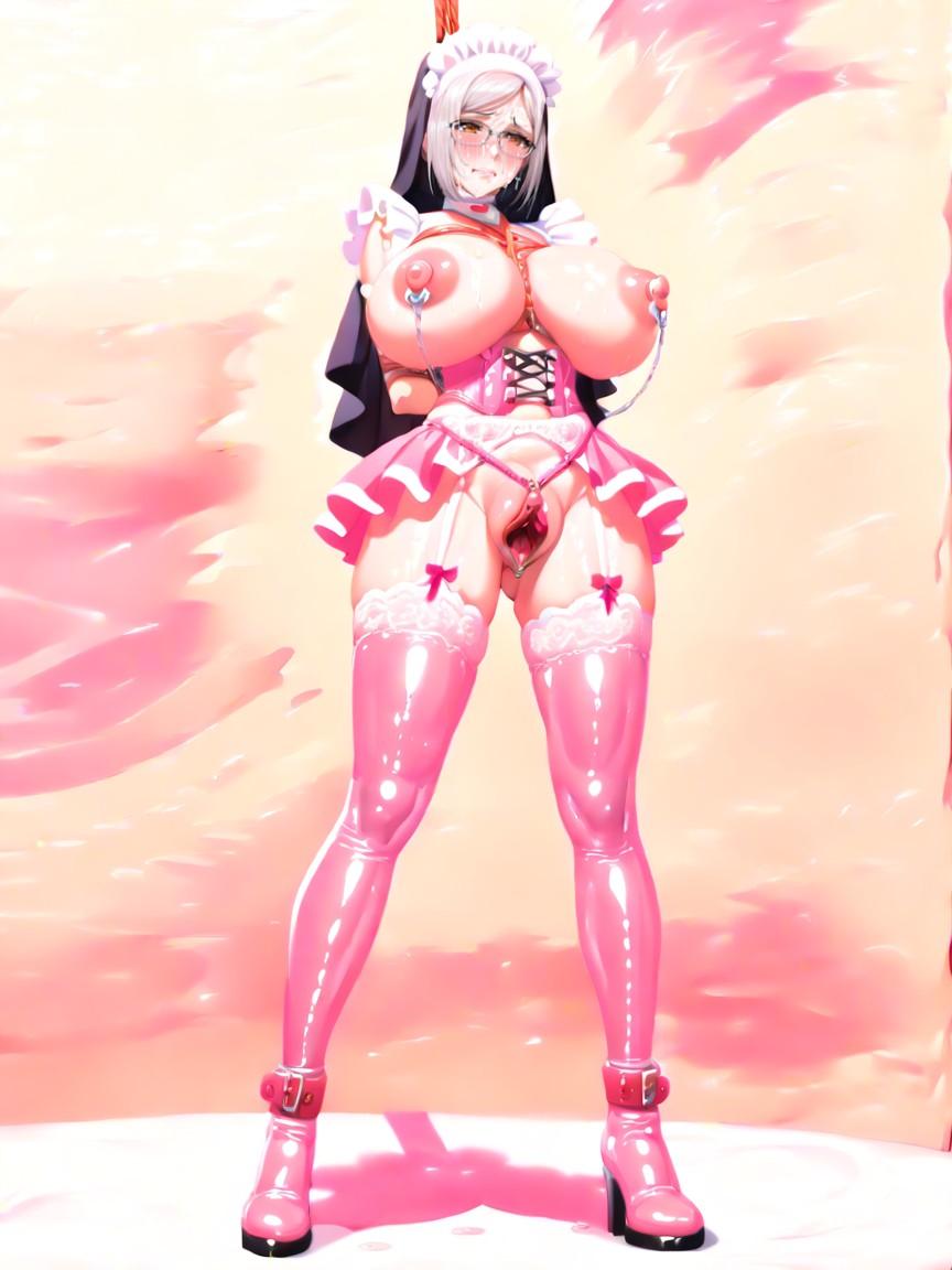 Swollen Clitoris, Pink Slutty Maid Costume, Shibari Porno IA Hentai