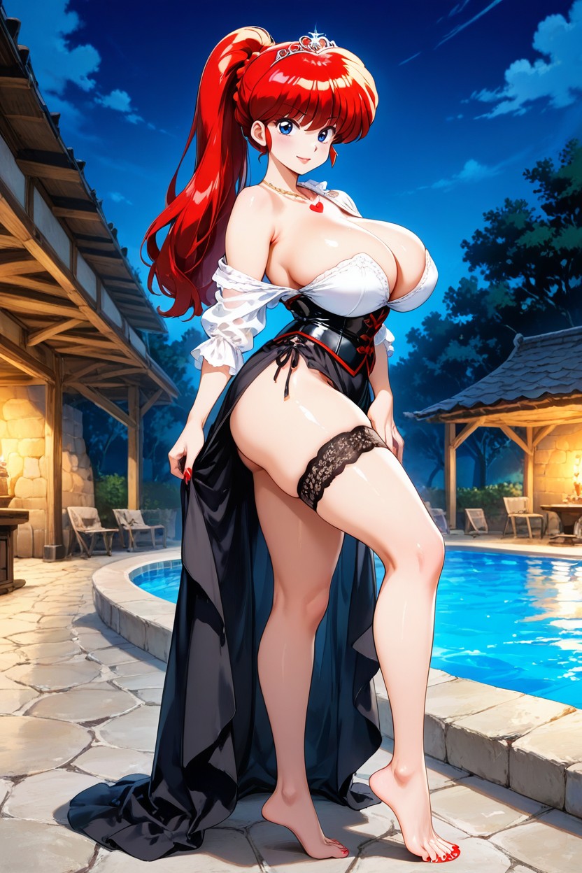 Red Nails, Bare Feet, Red Hair ヘンタイAIポルノ