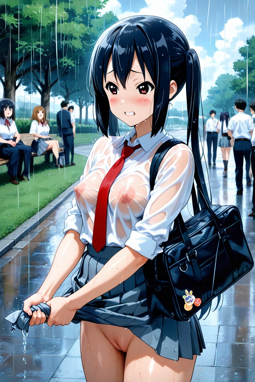 Sky, Red Necktie, Mamelons Gonflés Porno IA Hentai