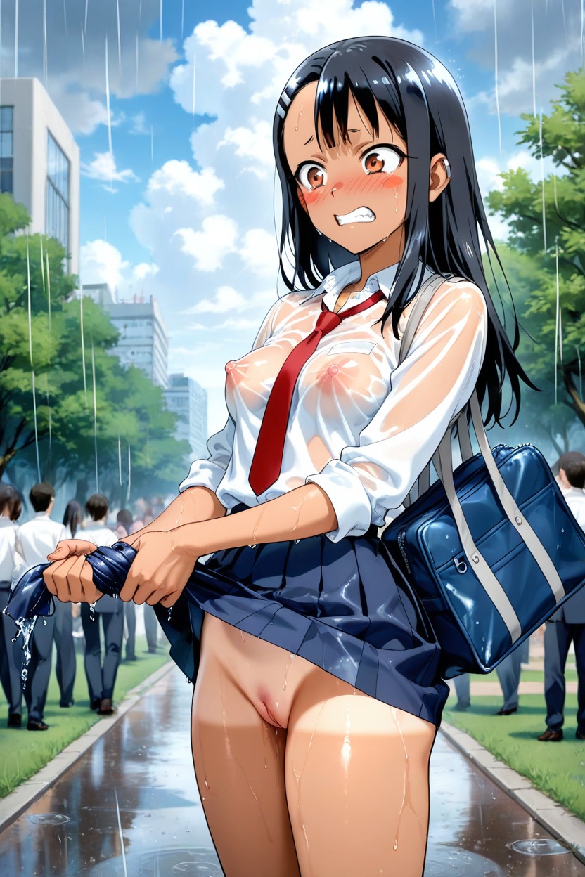 Rain, Pleated Skirt, Petite Poitrine Porno IA Hentai