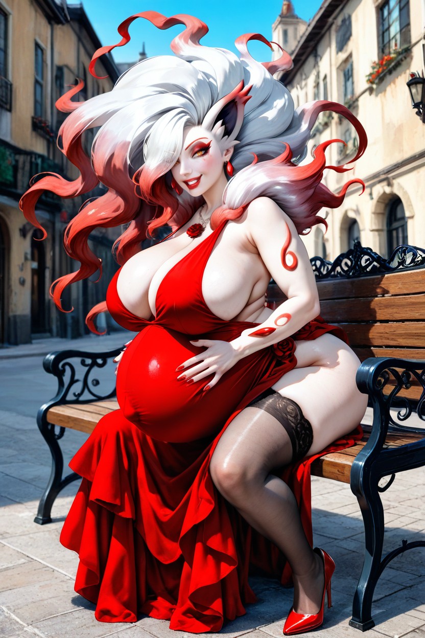 Red Lipstick, Warm Makeup, Solo Porno IA Hentai