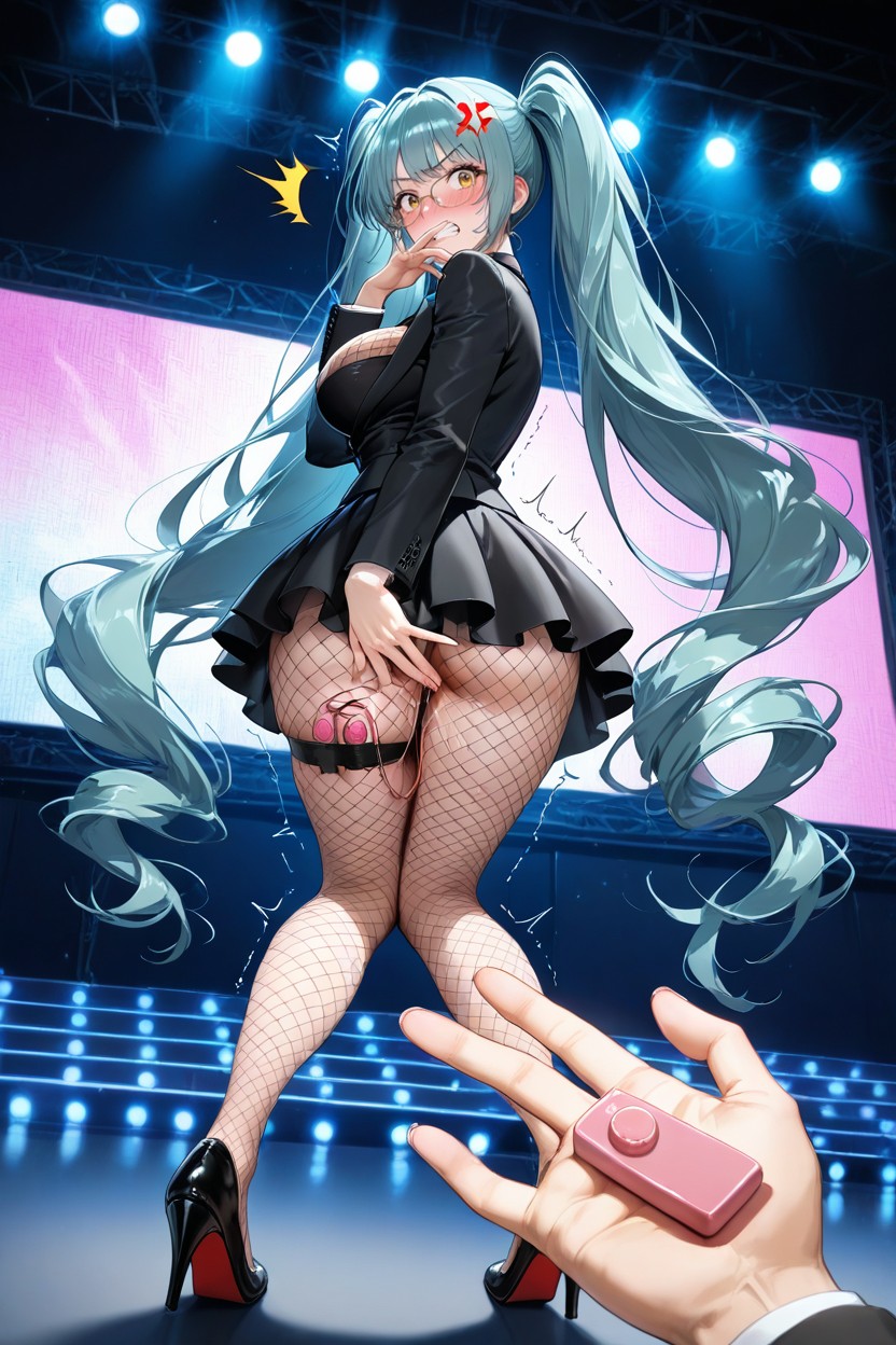 Stage, Covering Ass, Orgasm Face Hentai IA