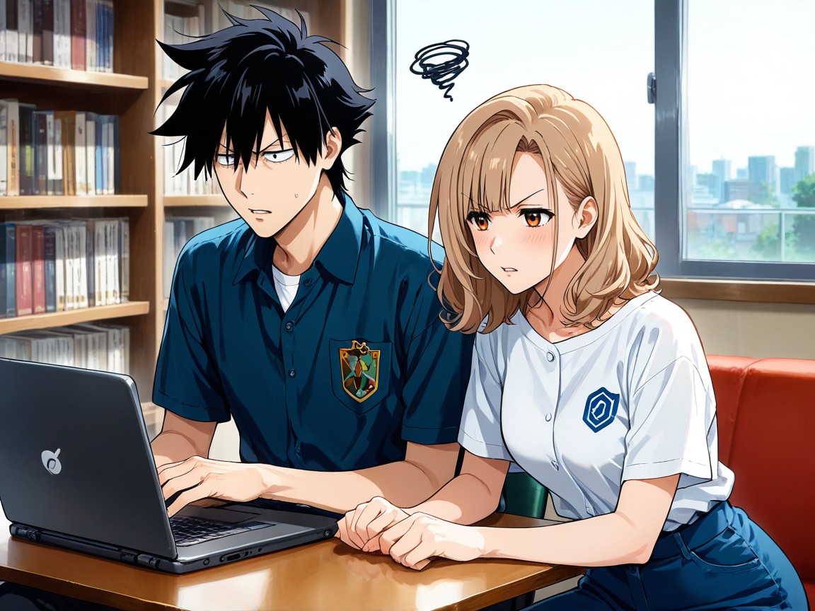 Wavy Hair, Light Brown Hair, Female Hentai AI Porn