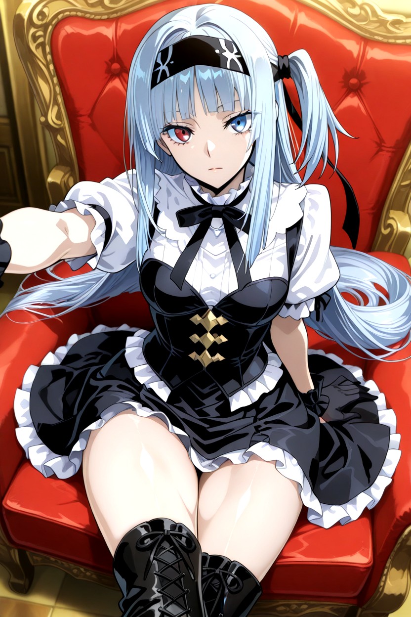 Ribbon Lacing On The Front, Black Gloves, 25+ Porno IA Hentai