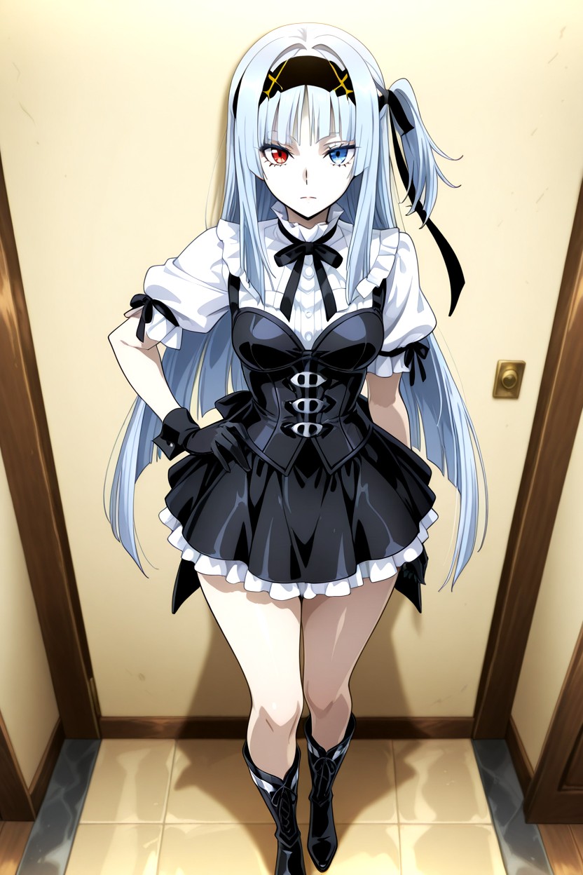 He Has One Hand On His Hip, Small Breasts, Full Body Hentai AI Porn