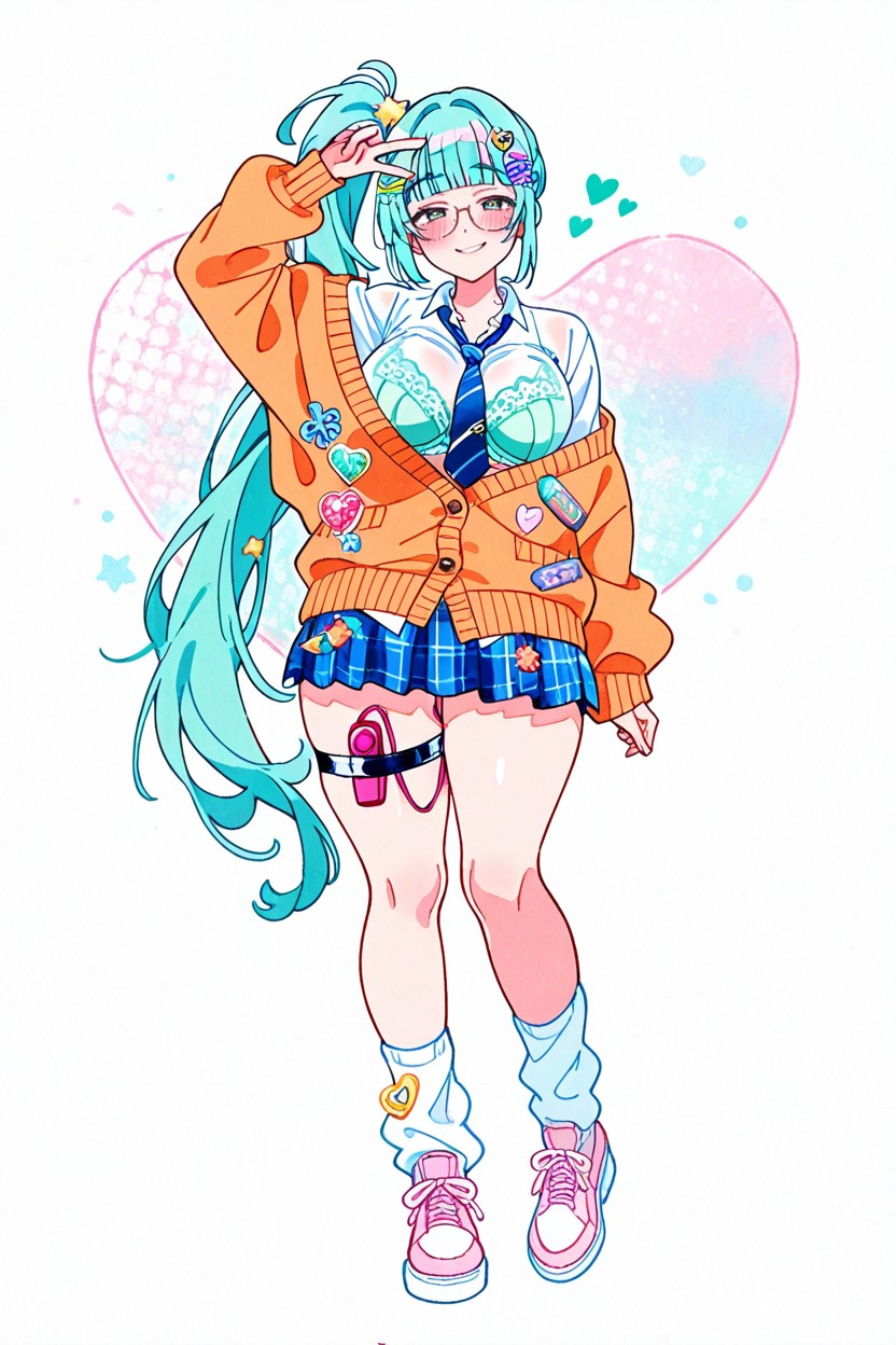 Decora, Unomigi_illu, Soft Blue Hair Hentai IA