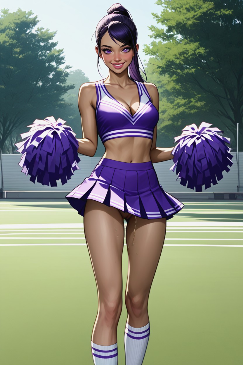 Lifted Skirt, Full Body Viewing, Cleavage Hentai IA