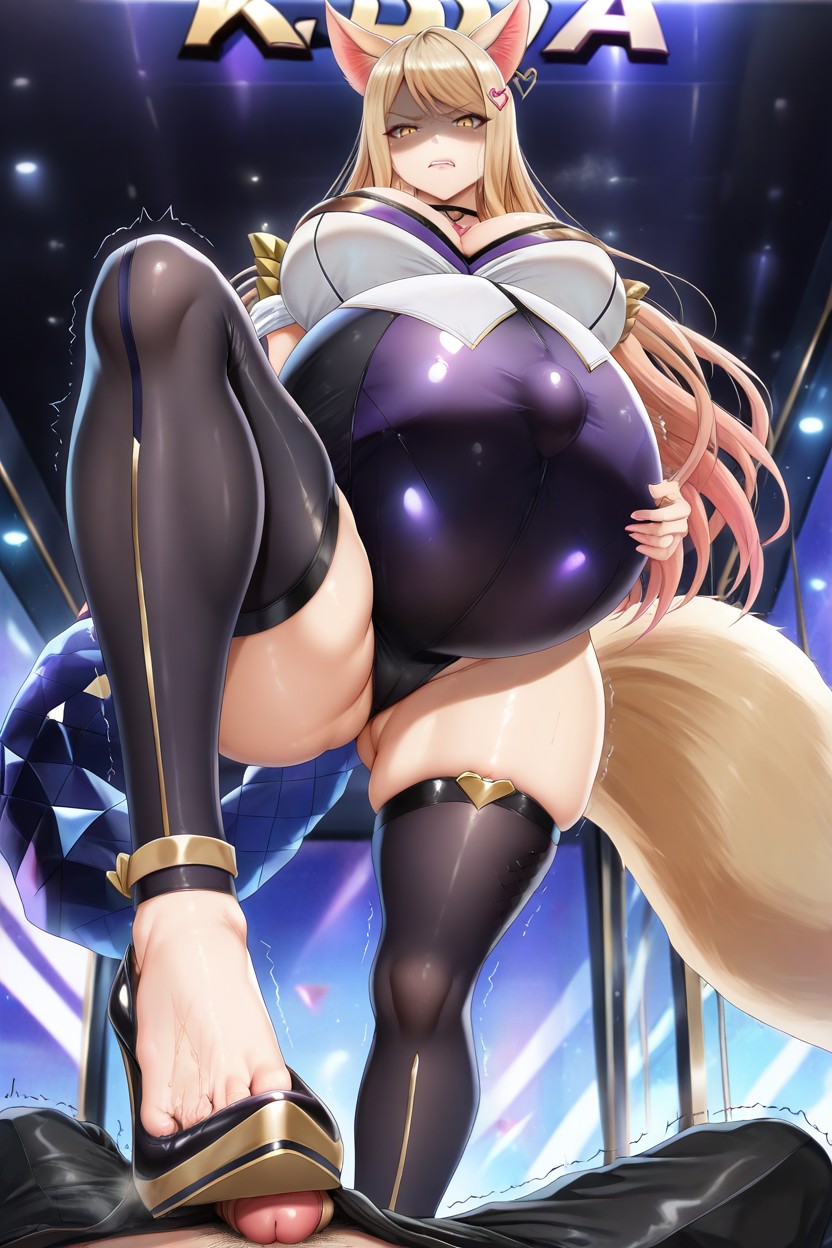K/da Ahri Looking Down At Pov Viewer, Chomikuplus Artstyle, K/da Ahri Hentai IA
