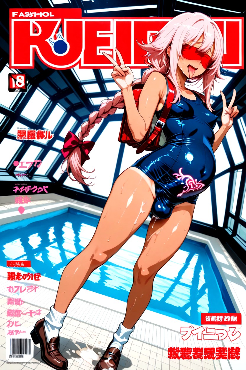 Lewd Face, Dark Tan Skin, Rei-no Pool Porno IA Hentai